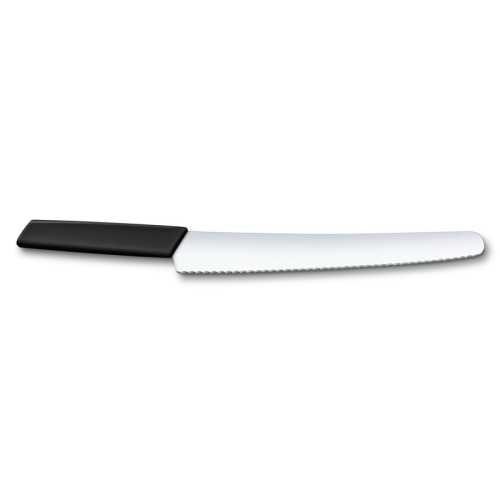 Нож Victorinox для хлеба, лезвие 26 см волнистое, чёрный, в картонном блистере фото 3