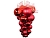 Подвеска - гроздь с ЗЕРКАЛЬНЫМИ и МАТОВЫМИ ШАРАМИ, красная, 50 см, SNOWHOUSE