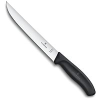 Нож Victorinox разделочный, узкое лезвие прямое, чёрный, в блистере