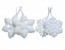 Набор снежинок "Уютные резные", белые, 11 см, (набор 2 шт.), пеноплекс, Kaemingk
