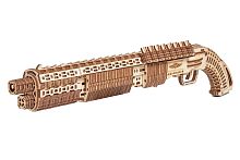 Механическая деревянная сборная модель Wood Trick Дробовик SG-12 Shotgun
