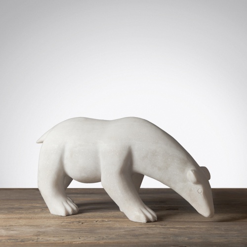 Белый медведь миниатюра камень roomers furniture, 55x18x26 см фото 4