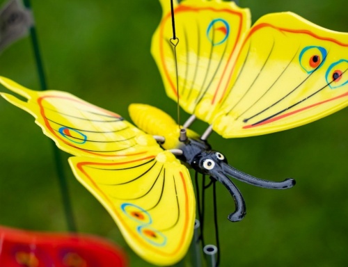 Садовый штекер музыка ветра "Звенящая бабочка", пластик, металл, 14x10x17 см, высота 60 см, разные цвета, Kaemingk фото 6