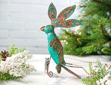 Ёлочная игрушка ПЕРЕЛИВЧАТЫЙ ПОПУГАЙ на клипсе, пенополистирол, 30 см, Winter Deco