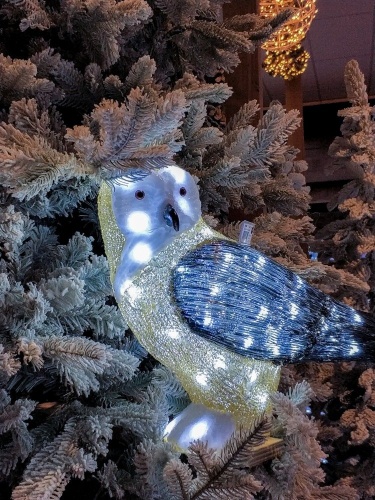 Светящаяся фигура "Волшебная сова", акрил, 50 холодных белых LED-огней, 44x22x37 см, уличная, Kaemingk фото 2