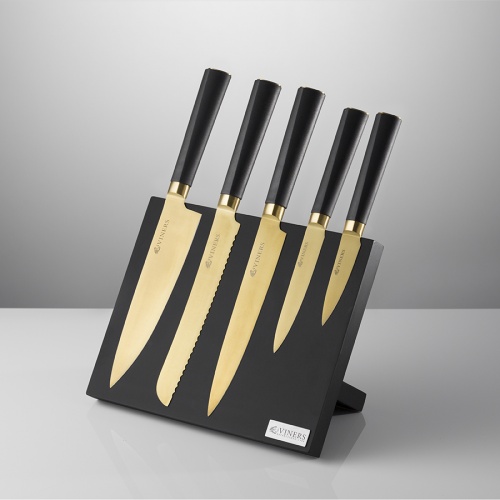 Набор из 5 ножей и подставки Titan Gold фото 6