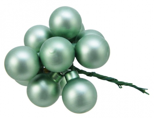 "Гроздь" стеклянных матовых шариков на проволоке, 12 шаров по 25 мм, Kaemingk