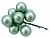 "Гроздь" стеклянных матовых шариков на проволоке, 12 шаров по 25 мм, цвет: зелёный шалфей, Kaemingk