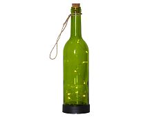 Садовый светильник MAGIC BOTTLE, солнечная батарея, зелёный, 10 тёплых белых микро LED-огней, 31 см, STAR trading