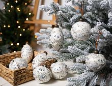 Набор стеклянных шаров и украшений  КЛОЭ, белый, 8-12 см, 12 шт., Winter Deco