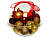 Набор пластиковых украшений для маленькой ёлки РОССЫПЬ РАДОСТИ В ШАРЕ (подарочная упаковка), красный, бордовый и золотой, 3 см, 30 шт., Kaemingk (Decoris)
