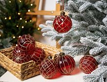 Набор стеклянных шаров ДИВЕРСИТЭ, красный, 8 см, 12 шт., Winter Deco