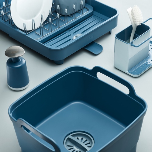 Контейнер для мытья посуды wash&drain™, синий фото 4