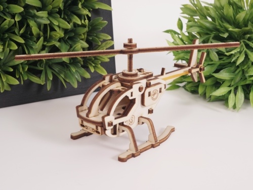 Конструктор 3D деревянный Lemmo Вертолет Робинзон фото 6