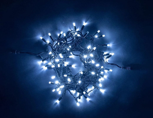 Светодиодная гирлянда Quality Light Cap 100 холодных белых LED, холодное мерцание, 10 м, черный ПВХ, соединяемая, IP65, BEAUTY LED фото 4