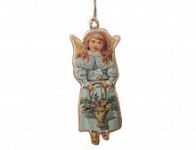 Ёлочная игрушка "Ретро коллекция - ангел с корзинкой", металл, 12.5 см, SHISHI