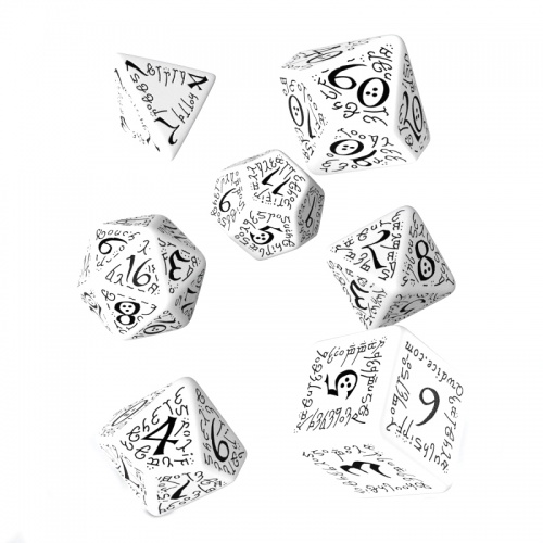 Набор кубиков для RPG "Эльфийский", бело-черный фото 2
