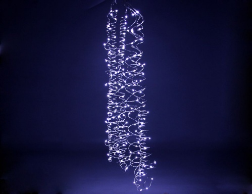 Гирлянда "Лучи" (роса), 300 холодных белых mini LED-ламп, 10х3+5 м, серебристый провод, уличная, Koopman International