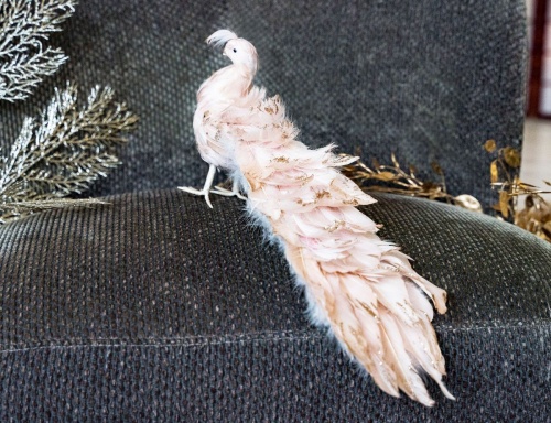Украшение "Розовый павлин", перо, 48 см, Koopman International фото 6