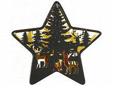 Новогодний подсвечник под чайную свечу "Звезда сиерво", металл, чёрный, 18х8х17 см, Boltze