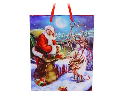 Подарочный пакет БАББО НАТАЛЕ (с мешком и оленем), Due Esse Christmas фото 2