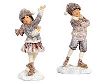Набор декоративных фигур ЗИМНИЕ РАДОСТИ: НА КАТКЕ, полистоун, 18 см, 2 шт., Goodwill