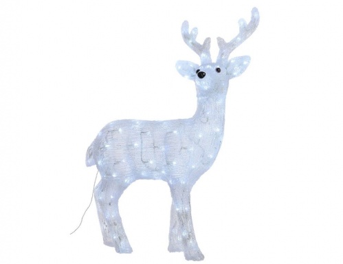 Светящийся "Звездный олень", акрил, мерцание, 150 холодных белых LED-огней, уличный, 32x57x77 см, Kaemingk