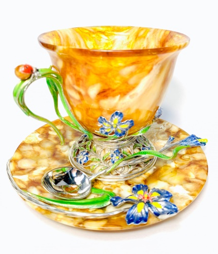 Чайная чашка  из янтаря "Ирис", 4402/L фото 2