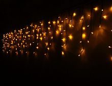 Электрогирлянда "Световая бахрома", LED-лампы, мерцающих холодными белыми,вспышками, коннектор, уличная, прозрачный провод, BEAUTY LED