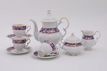 Кофейный сервиз Leander "Соната" 15 предметов из Чехии 07160714-1024, синий и белый