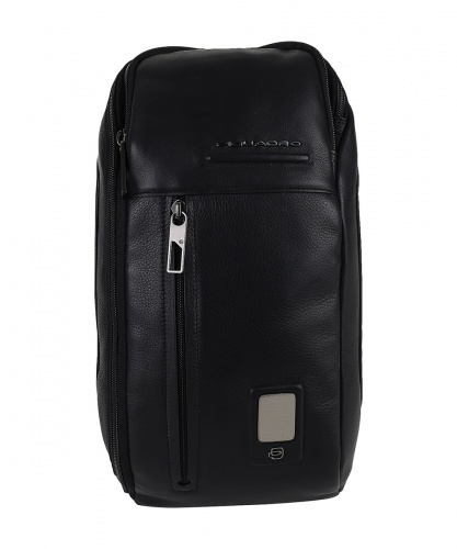 Рюкзак Piquadro Acron, с одним плечевым ремнем, черный, 35x18x9 см