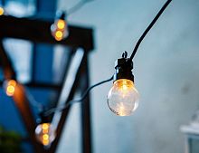Электрогирлянда "Хоровод огней", 20 экстра-тёплых белых LED-ламп, 9.5+5 м, коннектор, черный провод, уличная, Kaemingk