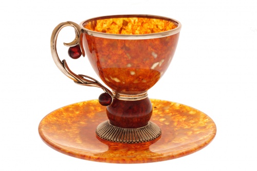 Чашка чайная "Саламандра" из янтаря, 7002/L фото 2