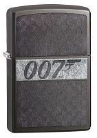 Зажигалка ZIPPO James Bond с покрытием Black Ice®, латунь/сталь, чёрная, глянцевая, 36x12x56 мм, 29564