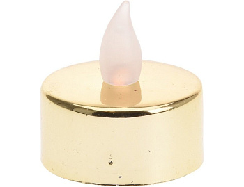 Чайная свеча ГЛЯНЦЕВЫЙ СТИЛЬ, золотая, янтарный LED-огонь, 3.8х3.5 см, Koopman International