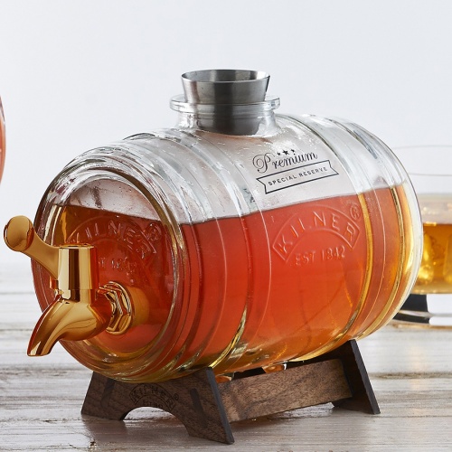 Диспенсер для напитков Barrel на подставке 1 л в подарочной упаковке золотой фото 2
