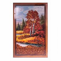 Картина "Осенний лес" из янтаря, KR-48
