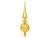 Елочная верхушка DIAMOND (ребристое рифление), стеклянная, матовая, золотая, 31 см, Kaemingk (Decoris)