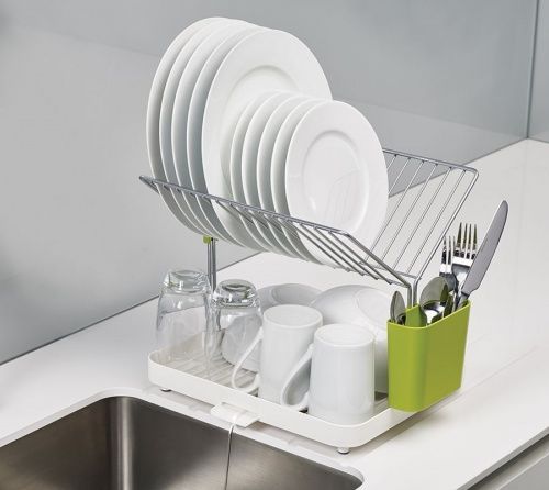 Сушилка для посуды с поддоном-сливом y-rack белый-зеленый, 85083 фото 6