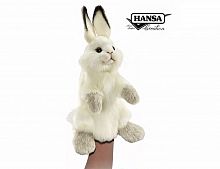 Белый кролик, игрушка на руку 34 см, HANSA