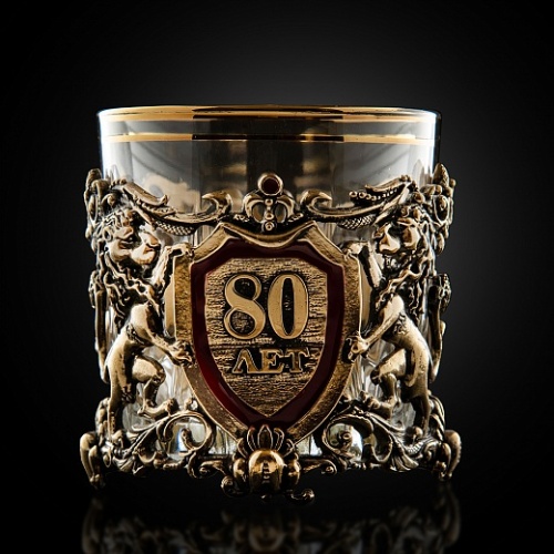 Бокал для виски юбилей 80 лет в деревянной шкатулке, 50407011/7 фото 4