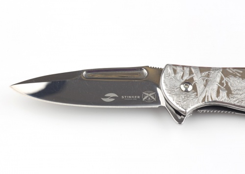 Нож складной Stinger, 82,5 мм (серебристый), рукоять: сталь (серебристый), картонная коробка фото 4