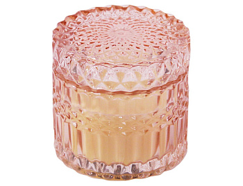 Свеча в стеклянной шкатулке КРИСТАЛИ, нежно-розовая, 9 см, Koopman International