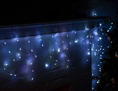 Светодиодная гирлянда Бахрома, 640 холодных белых LED-огней, 12.7х0.45 м, контроллер, прозрачный ПВХ, IP44, Koopman International фото 5