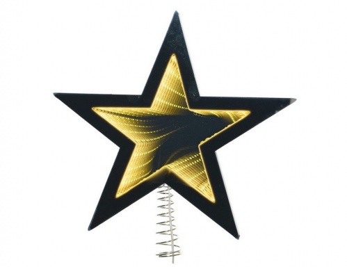 Ёлочная верхушка-звезда "Инфинити", 38 тёплых белых LED-огней, 25 см, таймер, батарейки, Kaemingk