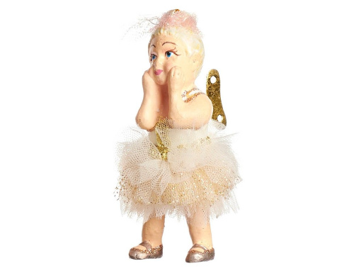 Ёлочное украшение ЗАВОДНАЯ БАЛЕРИНА ПОЛИН, полистоун, текстиль, 5 см, Goodwill