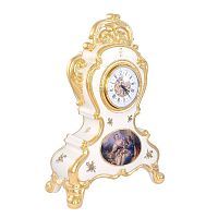 BAROQUE Часы настольные L30хP15хН45 см, керамика, цвет кремовый, декор золото