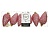 Набор ШИШКИ ЕЛОВЫЕ, розовая карамель, 8 см (упаковка 6 шт.), Kaemingk