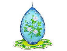 Пасхальная свеча-яйцо ВЕСЕННИЕ ЦВЕТЫ, 5.5х7.5 см, Омский Свечной