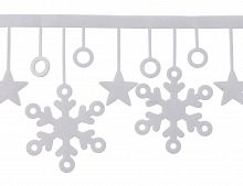 Бордюр для декорирования "Снежинки и звёздочки", белый, 200 см, Kaemingk